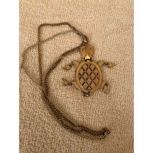 Vintage Turtle Gold And Cream Colored Necklace
